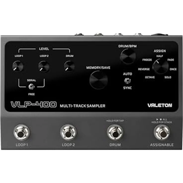 Valeton VLP-400 Multi Sampler Looper, Effektpedal für E-Gitarre & Bass mit 2 Loops, 100 Drum-Patterns und 99 speicherbaren Projekten – Bild 2