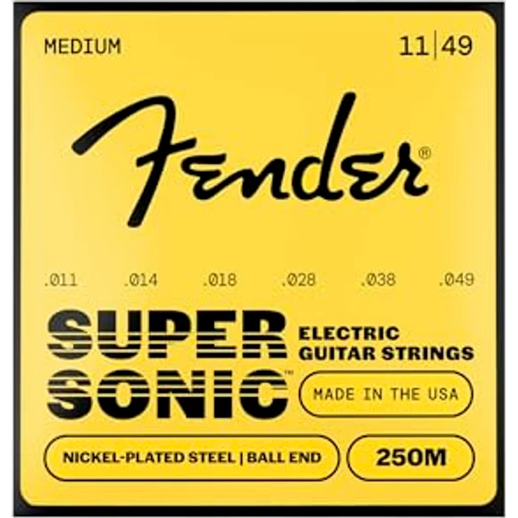 Fender Super 250 Gitarrensaiten für E-Gitarre, Nickelbeschichteter Stahl, Ballend, Saitensatz .011-.049, 6 Stück – Bild 2