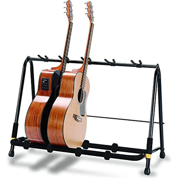 Hercules Stands HCGS-525B, 5-fach Gitarren/Bassständer für akustische und elektrische Instrumente, individuell anpassbare Abstände, schwarz – Bild 3
