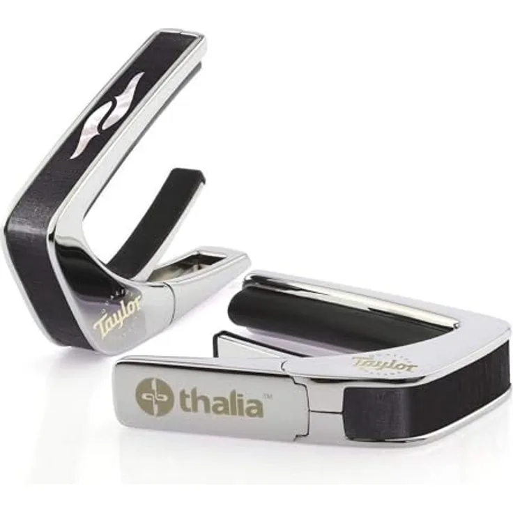 Thalia Capo Taylor 800 Element, Kapodaster in Black Chrome mit Ein-Hand-Bedienung und austauschbaren Fretpads