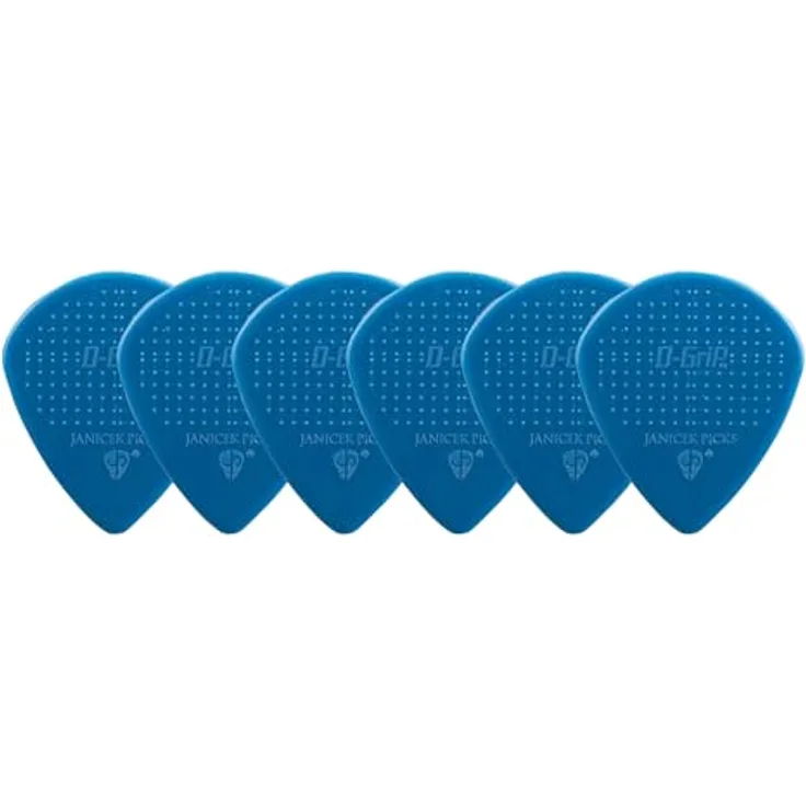 D-Grip Picks Jazz A Nylon Ozeanblau 1,18mm, Plektrum mit 3D-Grip-Textur, Größe Small, 6er Pack