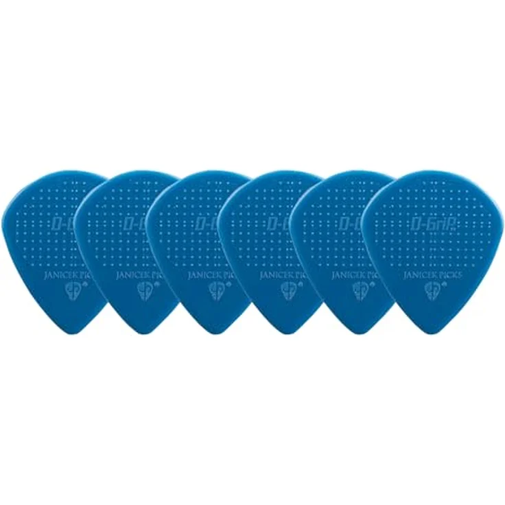 D-Grip Picks Jazz A Nylon Ozeanblau 1,18mm, Plektrum mit 3D-Grip-Textur, Größe Small, 6er Pack – Bild 1