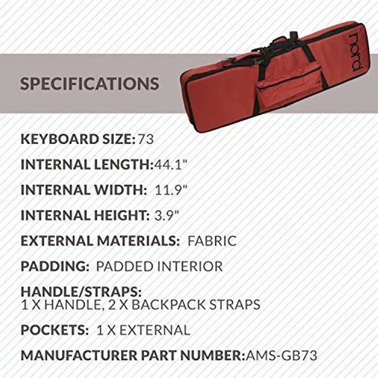 Clavia Nord Soft Case 73, Original Tastentasche für Nord Electro und Nord Stage, passend für 73-Tasten Modelle, schwarz – Bild 4