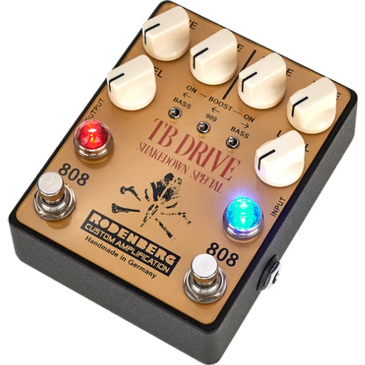 Rodenberg TB Drive Shakedown Special, Overdrive-Pedal für E-Gitarre, Tyler Bryant Signature, zwei unabhängige GAS-808 Custom Overdrives, Bass Boost und High Gain Modus