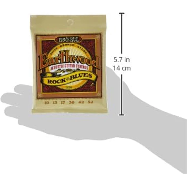 Ernie Ball Earthwood Rock and Blues Akustik-Gitarrensaiten, 80/20-Bronze, G-Saite nicht umwickelt, Stärke 10–52, hervorragende Klangprojektion und Klarheit – Bild 3