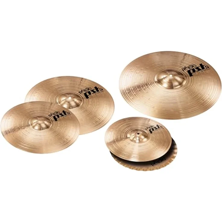 Paiste PST5 Rock Set, Schlagzeugbecken Set mit 14" Hi-Hat, 18" Crash, 20" Ride und 16" Crash, Made in Germany, 2002 Bronze – Bild 1