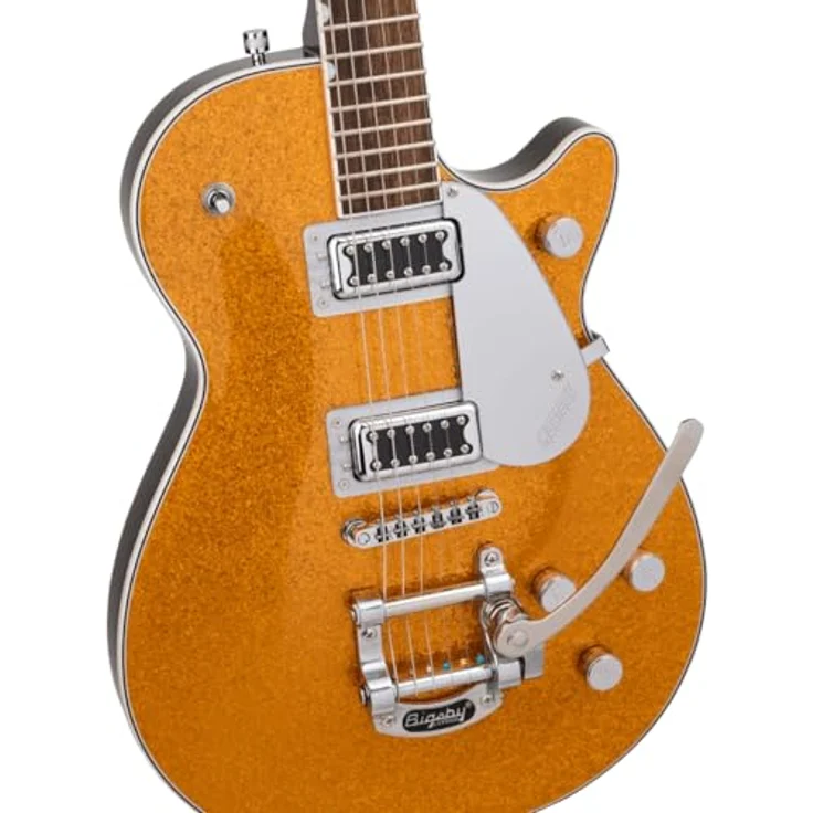 Gretsch EMTC Sparkle Jet FT GLD SPK, E-Gitarre mit Mahagoni-Korpus, 2x FT-5E Filter’Tron Tonabnehmer, Gold Sparkle – Bild 4