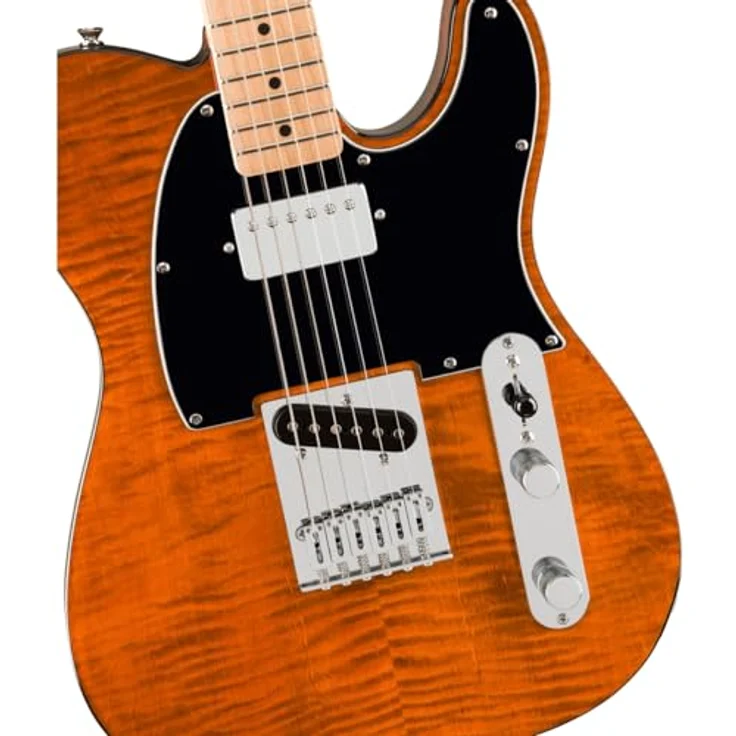 Squier Affinity Tele SH FMT MOC, E-Gitarre mit Pappel Korpus, Riegelahorn Decke, Ceramic Single-Coil und Humbucker, Farbe Mocha – Bild 4
