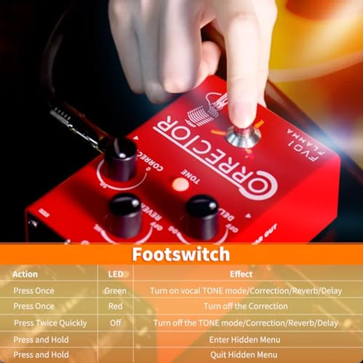 Flamma FV01 Vocal & Guitar FX, Gesangs- und Gitarren-Effektprozessor mit 48-V-Phantomspeisung, Delay und Reverb – Bild 7