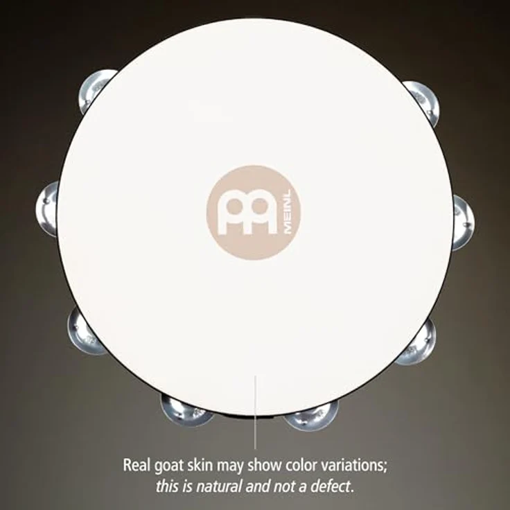 Meinl TAH1A-AB Head Tambourine, Fellbezogenes Hand Tambourin aus Holz mit 8 Aluminium-Schellen, African Brown – Bild 4
