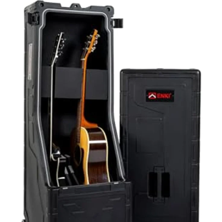 Enki X-3 Electric/ Acoustic Guitar Case, vielseitig, wetterfest, schwarz, 1295 x 457 x 533 mm, 12,5 kg – Bild 4
