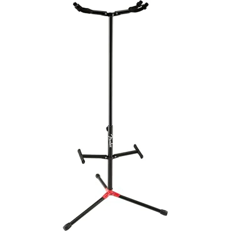 Fender Adjustable Hanging Stand 2-Gtr, Gitarrenständer für 2 Instrumente, höhenverstellbare Halsgabel, stabile Metallkonstruktion, schwarz