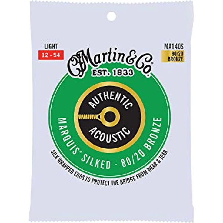 Martin Guitar MA-140S Authentic Acoustic Set, Saiten für Westerngitarre, Light, Bronze 80/20, Stärken: 012-054 – Bild 1
