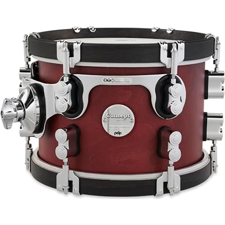 DW PDP 10"x07" CC Tom-Tom, Ox Blood mit Ebony Spannreifen und 100% Ahornholz – Bild 1