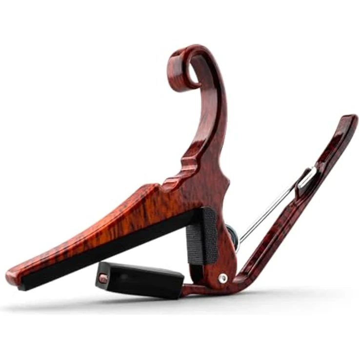 Kyser Quick-Change Capo Nylon RW, Kapodaster für Konzert- und Flamencogitarren, rosewood, mit geringem Federdruck und einfacher Einhandbedienung – Bild 2