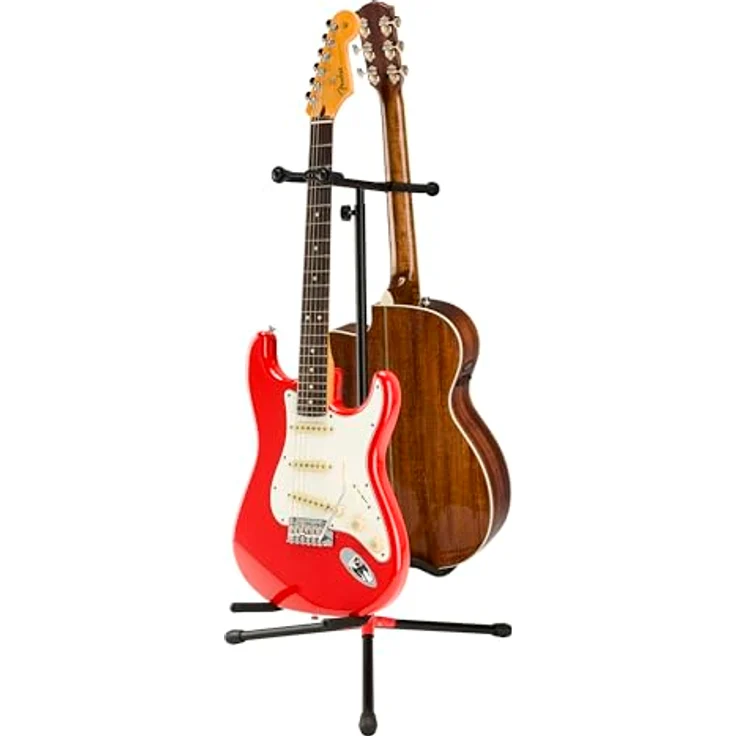 Fender Adjustable Cradle Stand 2-Gtr, Gitarrenständer für zwei Instrumente mit höhenverstellbarer Halsgabel, stabile Metallkonstruktion, schwarz – Bild 2