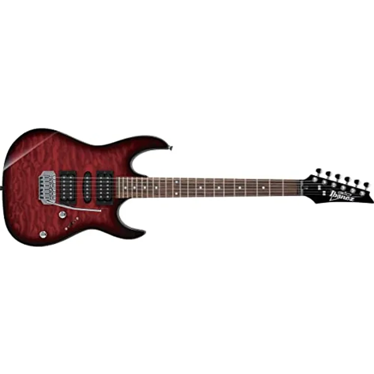 Ibanez Gio RG Series GRX70QA-TRB, E-Gitarre mit hochwertiger Verarbeitung und transparentem Red Burst Finish