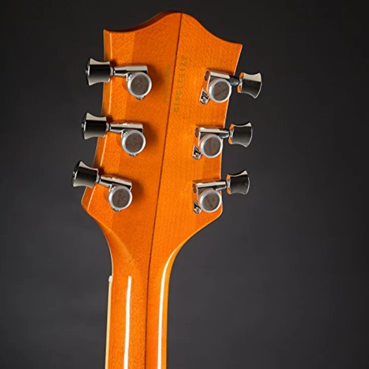 Gretsch G6120 RHH Reverend Horton Heat, E-Gitarre mit gewölbter laminierter Ahorn Decke, 2x TV Jones Filtertron Humbucker, Orange Stain, inkl. Deluxe Hardshell Koffer, Made in Japan – Bild 5