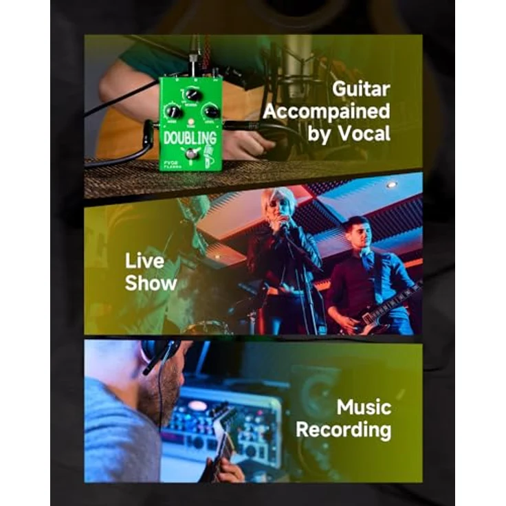 Flamma FV02 Vocal & Guitar FX, Effektprozessor für Gesang und Gitarre mit Reverb, Schwarz – Bild 6