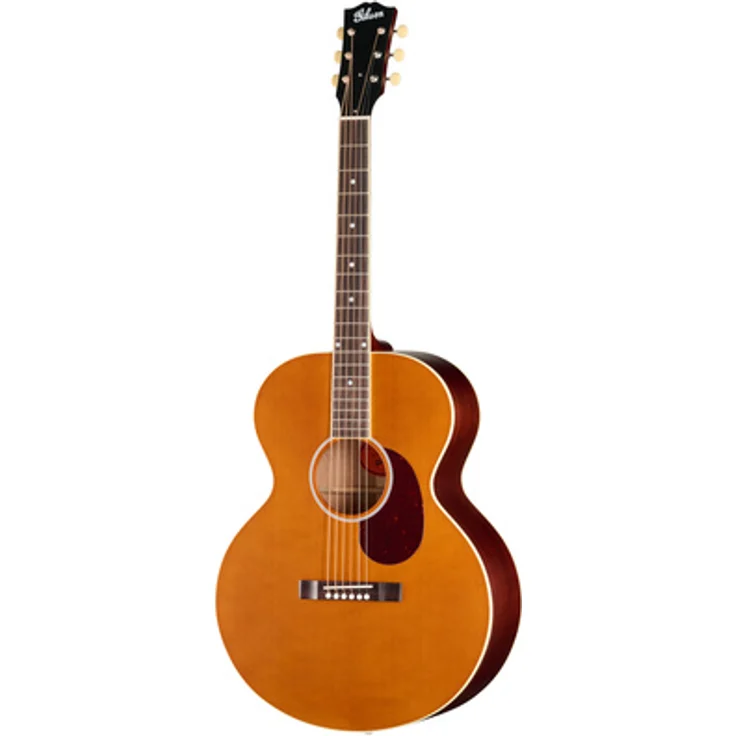 Gibson J-185 Century 12-Fret Westerngitarre, massive Sitka Fichten Decke, Mahagoni Boden und Zargen, Vintage Amber