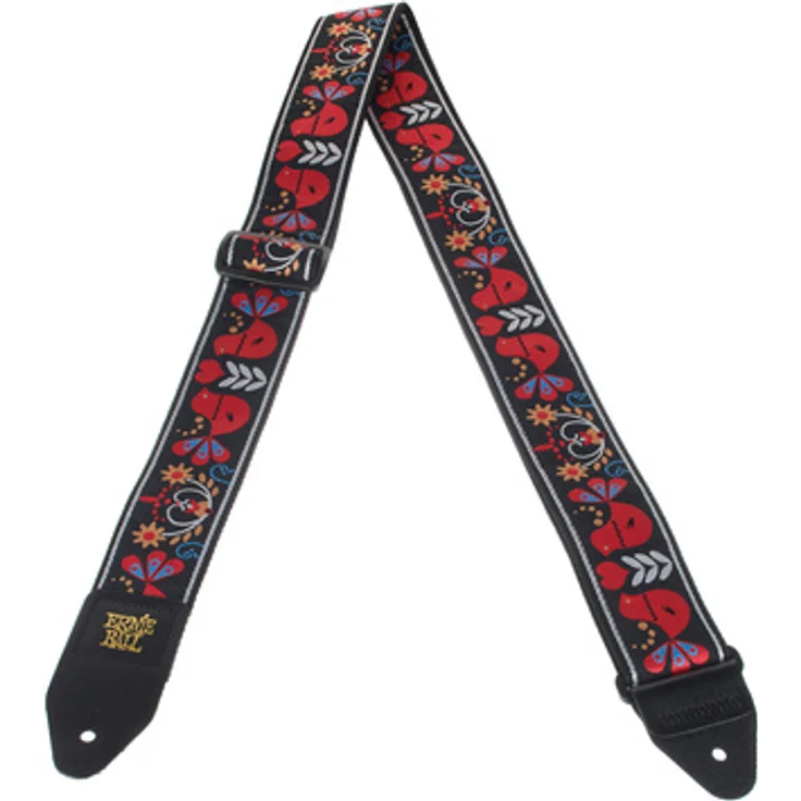 Ernie Ball E-Guitar Strap Redbird Rising, Gitarrengurt aus Polypropylen mit Lederenden, verstellbar von 104 cm bis 183 cm, 51 mm breit, Jacquard-Muster in Redbird Rising – Bild 1