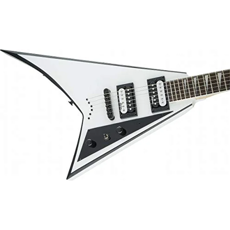 Jackson JS32T Rhoads E-Gitarre, weiß mit schwarzen Bevels, ausgewogene Verarbeitung und Materialien – Bild 5