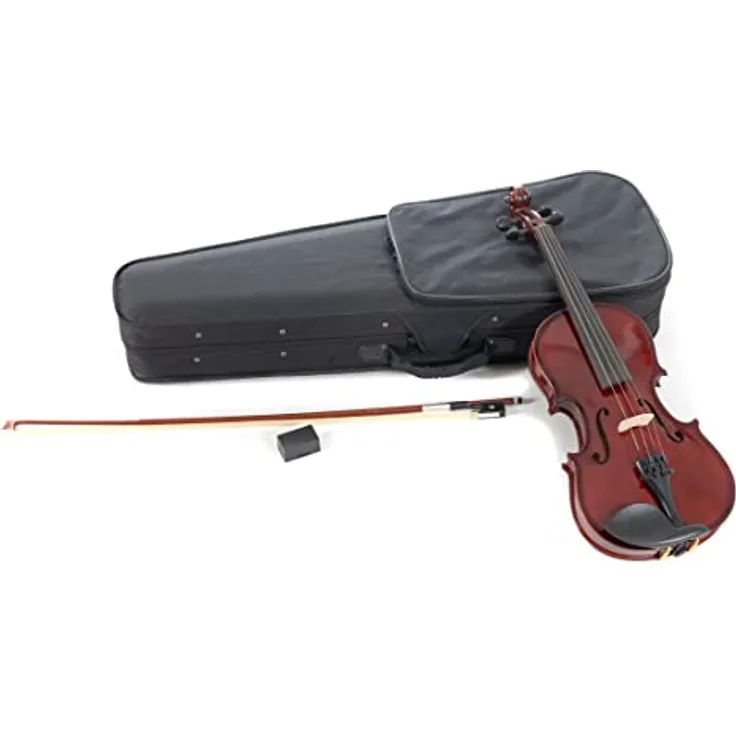 Gewa Pure Violinset HW 4/4, Violingarnitur mit massiver Fichtendecke und Ahornboden, dunkelrotbrauner Lack, inklusive Leicht-Etui und Massaranduba-Bogen