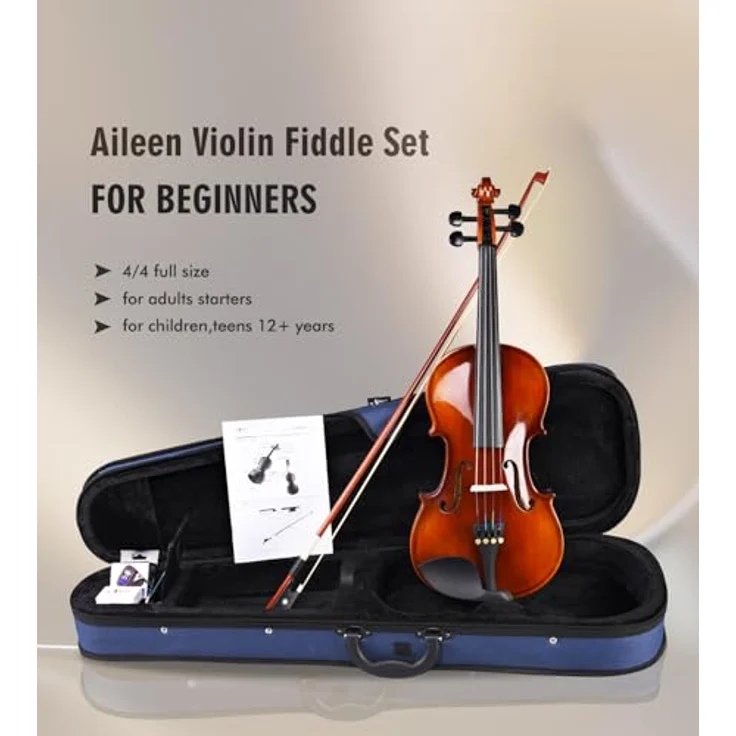 Aileen MUSIC Aileen Violin 4/4, Antike dunkelbraune Geige für Anfänger mit Hochglanz-Oberfläche, inkl. Zubehörset – Bild 5