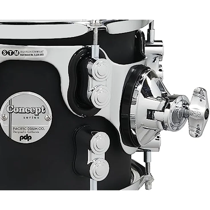 DW PDP CM4 Studio, Schlagzeugset in Satin Black mit 100% Ahornholz-Kesseln, 7-lagig, inkl. 10"x08", 12"x09", 14"x14" Toms und 20"x16" Bass Drum – Bild 5