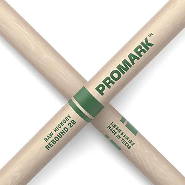 Pro Mark 2B Rebound Raw, Drumsticks aus unlackiertem Hickory Holz mit eichelförmigem Kopf, 15,9 mm Durchmesser, 40,64 cm Länge, Select Balance Serie – Bild 5