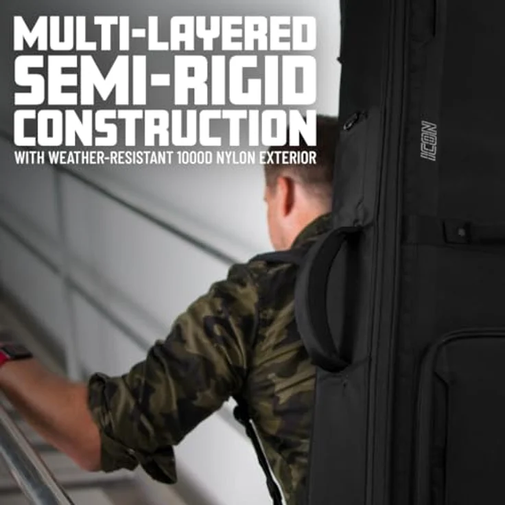 Gator Icon Semi Hollow Guitar BK, Gigbag für Semi Hollow E-Gitarre, witterungsbeständiges schwarzes 1000D Nylon, inklusive Regenhülle und versteckter Tasche – Bild 2