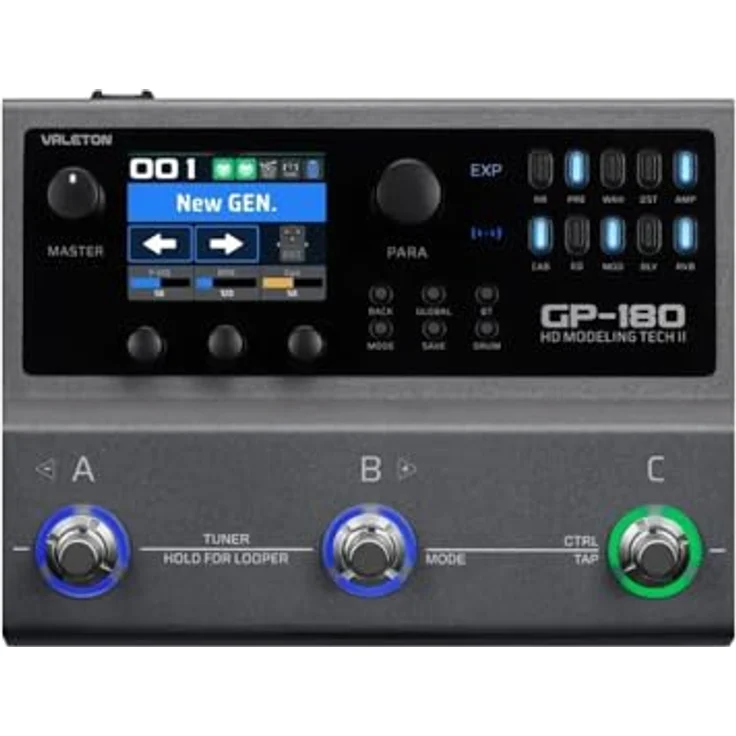 Valeton GP-180, Gitarren-Multieffektpedal mit über 200 Effekten, 200 Speicherplätzen, Drum-Machine und Bluetooth-Funktionalität – Bild 1