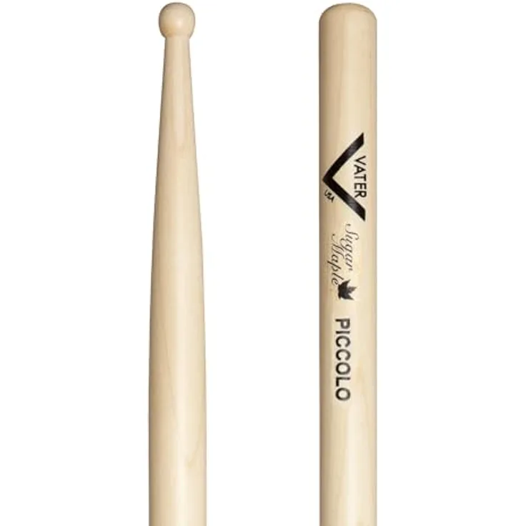 Vater Piccolo Maple Drum Sticks, Ahornholzstäbe mit Holz Kopf, 16" Länge, Durchmesser 0.640"