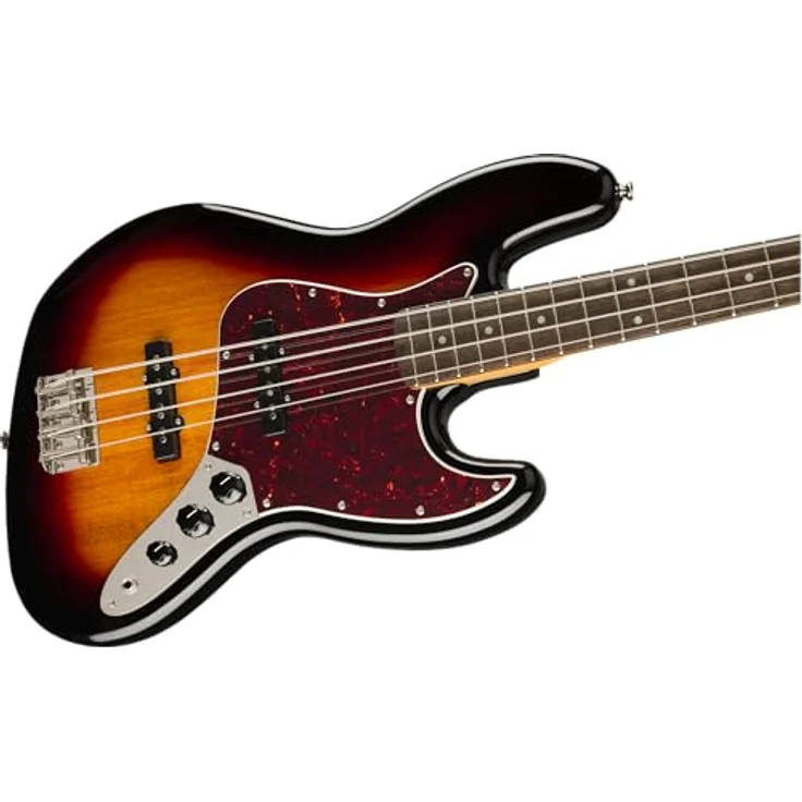 Squier by Fender Classic Vibe '60s Jazz Bass, 3-Color Sunburst, Alnico-Single-Coil-Tonabnehmer, schlankes C-förmiges Halsprofil – Bild 5