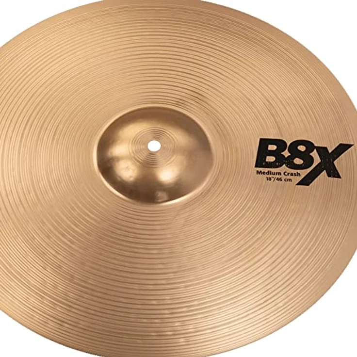 Sabian 18" B8X Medium Crash, Schlagzeugbecken aus B8 Bronze mit gehämmerter Glocke, natural Finish, warmer und komplexer Sound – Bild 2