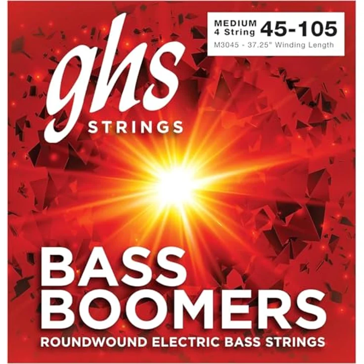 GHS 3045 M Boomers, E-Bass Saiten Set, Roundwound, Long Scale, Nickel plated Steel, Stärke 045-065-085-105 – Bild 1