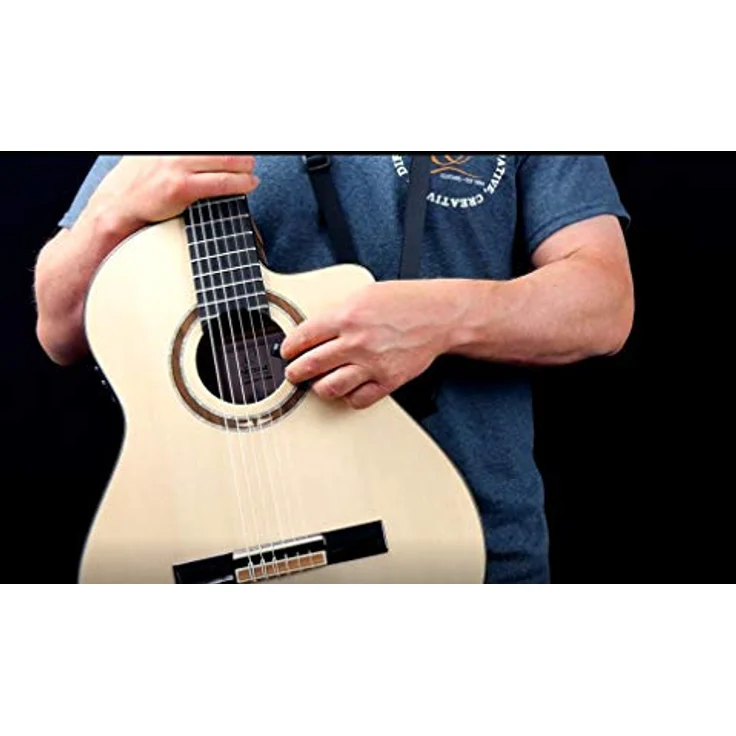 Ortega OGSHK-BK Gitarrengurt, strapazierfähiger Nylon-Gitarrengurt mit Schallloch-Haken, verstellbar von 800 mm bis 870 mm, schwarz – Bild 5
