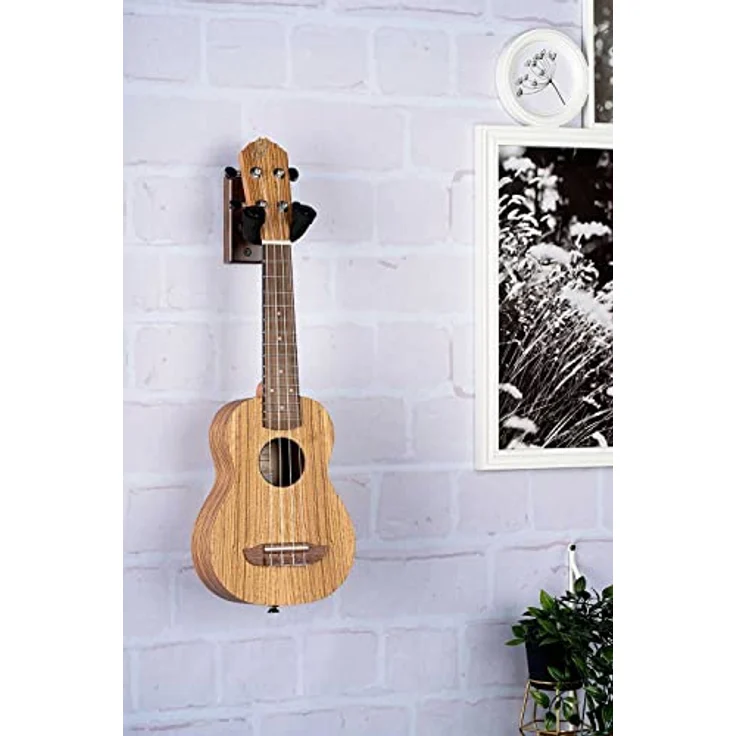Ortega OUH-1WN, Ukulele Wandhalter aus Walnuss mit gepolstertem Bügel zur sicheren Befestigung – Bild 2