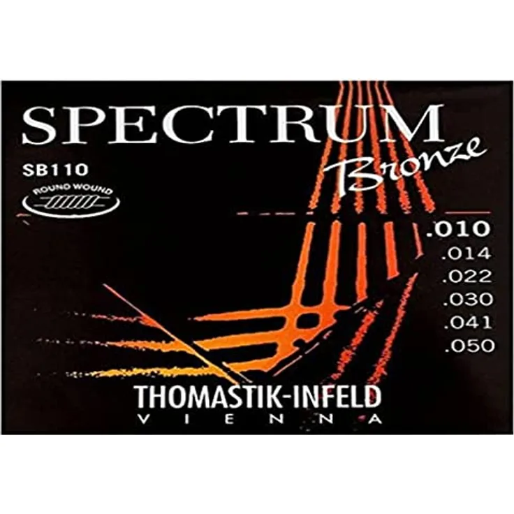Thomastik Spectrum Bronze Series SB110, Akustikgitarre Saiten nickelfrei, Extra Light .010-.050, langanhaltendes Spielgefühl