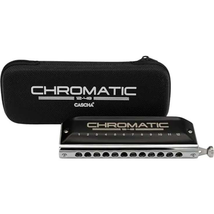 Cascha HH-2290 Chromatische Mundharmonika, 12 Kanzellen, 48 Töne, Tonart C, inklusive Softcase und Putztuch – Bild 7
