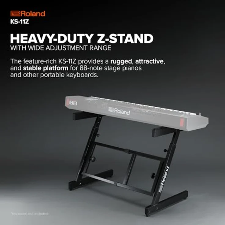 Roland KS-11Z, Robustes Z-Stativ für 88-Tasten Stage Pianos, höhenverstellbar mit gepolsterten Klapparmen, Stahlkonstruktion – Bild 2