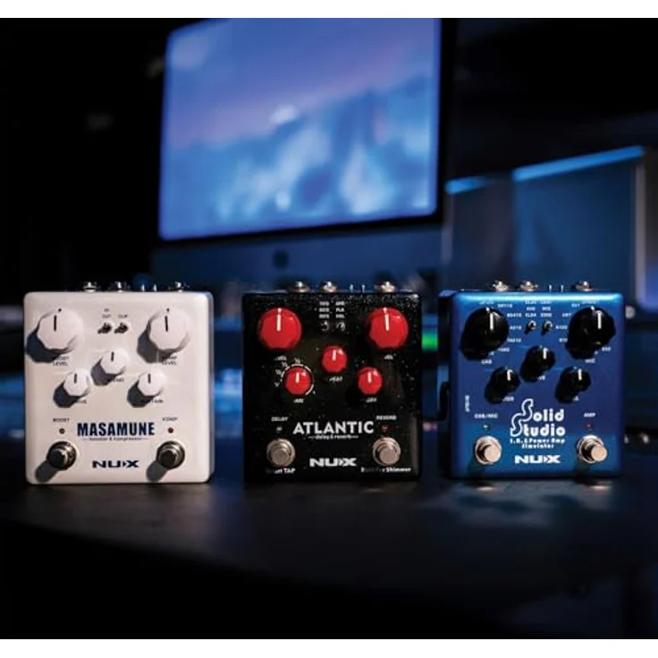 Nux Atlantic Delay & Reverb, Effektpedal mit 3 Delay- und 3 Reverb-Modi, USB-Port für Firmware-Updates, schwarz – Bild 4