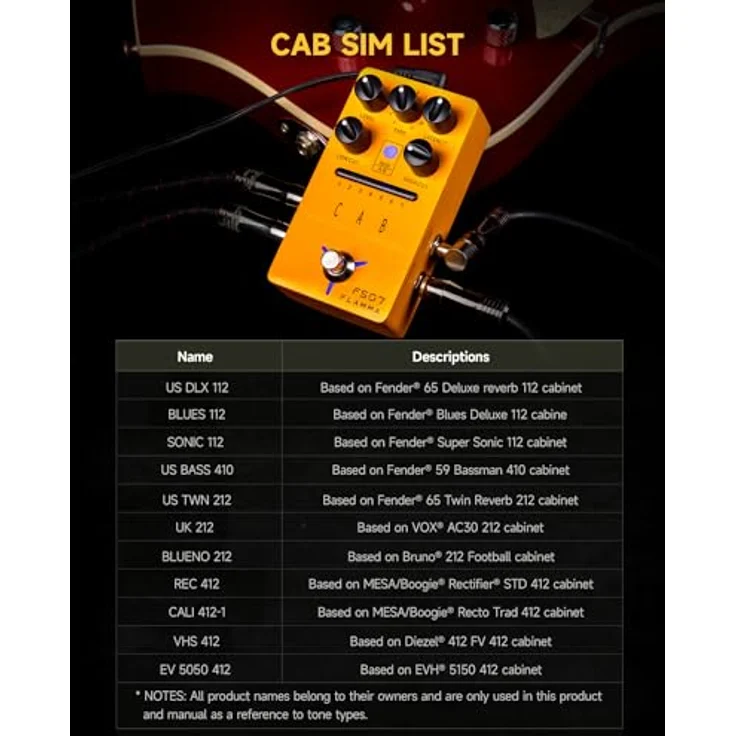 Flamma FS07 Cab IR Loader, Gitarren-Effektgerät mit Stereoausgängen und Latenzregler für zwei individuelle IRs – Bild 5