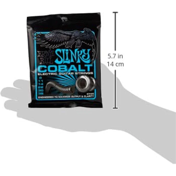 Ernie Ball Extra Slinky Cobalt E-Gitarrensaiten, Stärke 8–38, für verbesserte Magnetbeziehung und harmonische Klangreaktion – Bild 2