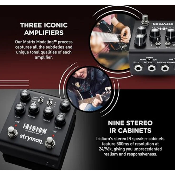 Strymon Iridium Amp & IR Cab, Effektpedal für E-Gitarre mit 24 Bit/96kHz Amp/Cab Simulationen und 9 IR Cabinet-Modellen, Made in USA – Bild 4