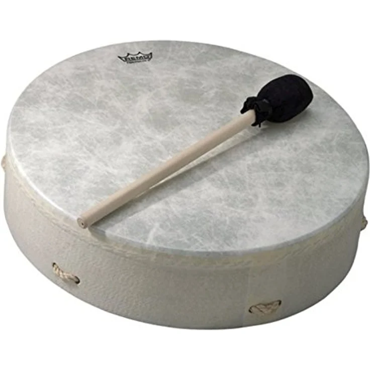Remo E1-0316-00 Buffalo Drum, 16 Zoll Rahmentrommel mit authentischem Klang und Fiberskyn 3 Fell, inklusive Schlägel, fest vorgestimmt – Bild 1