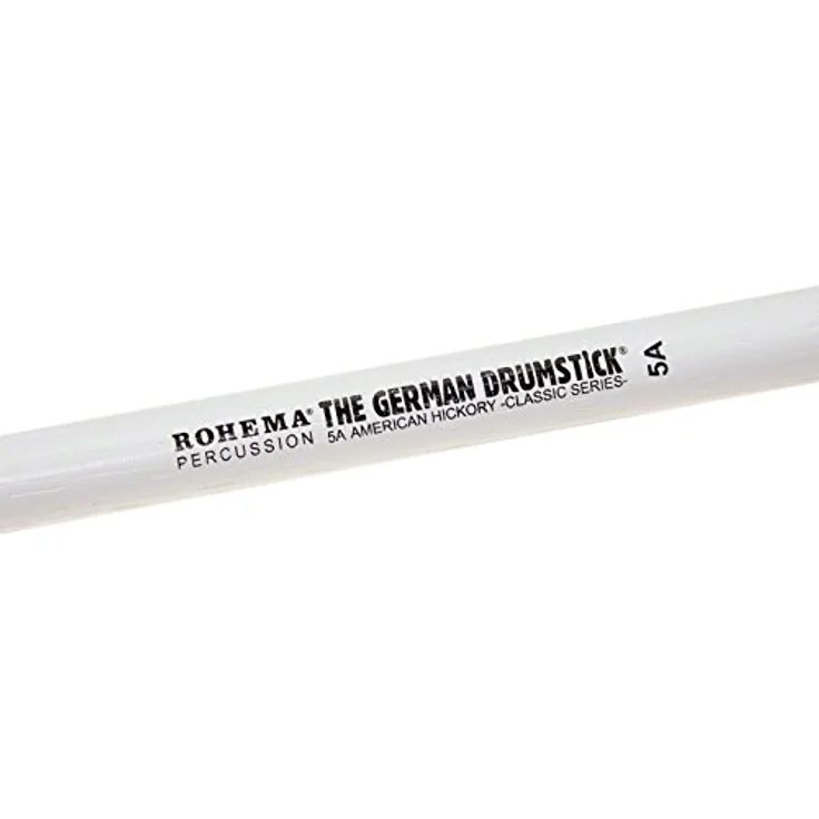 Rohema 5A Hickory Drumsticks, weiß lackiert, Länge 405mm, Durchmesser 14,3mm, Made in Germany – Bild 4