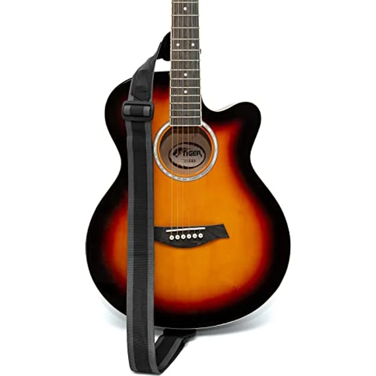 TIGER STP2-GY Nylon Gitarrengurt, verstellbar von 91cm bis 150cm, grau, geeignet für akustische, klassische, elektrische und Bassgitarren – Bild 5