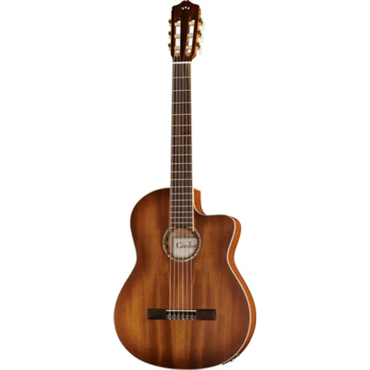 Cordoba C4 CE Edgeburst Iberia, Konzertgitarre mit massiver Mahagoni-Decke, Fishman Sonitone Tonabnehmer, Edgeburst