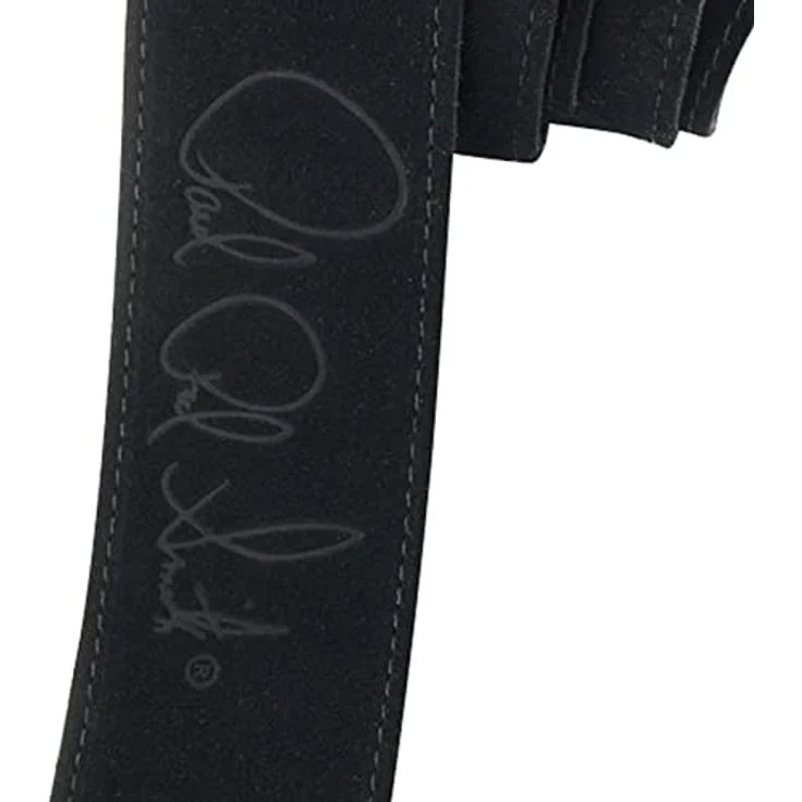 PRS ACC-3113 Gitarre/Bass Gurt aus schwarzem Wildleder, 125 cm lang, 6,5 cm breit mit geprägtem Logo – Bild 2